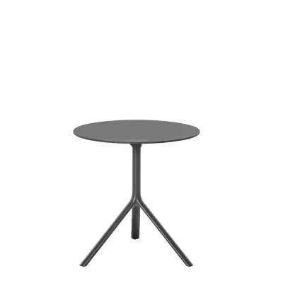 Table ronde MIURA / Ø 60, 70, 80 ou 90 cm / Métal / Noir / Plank