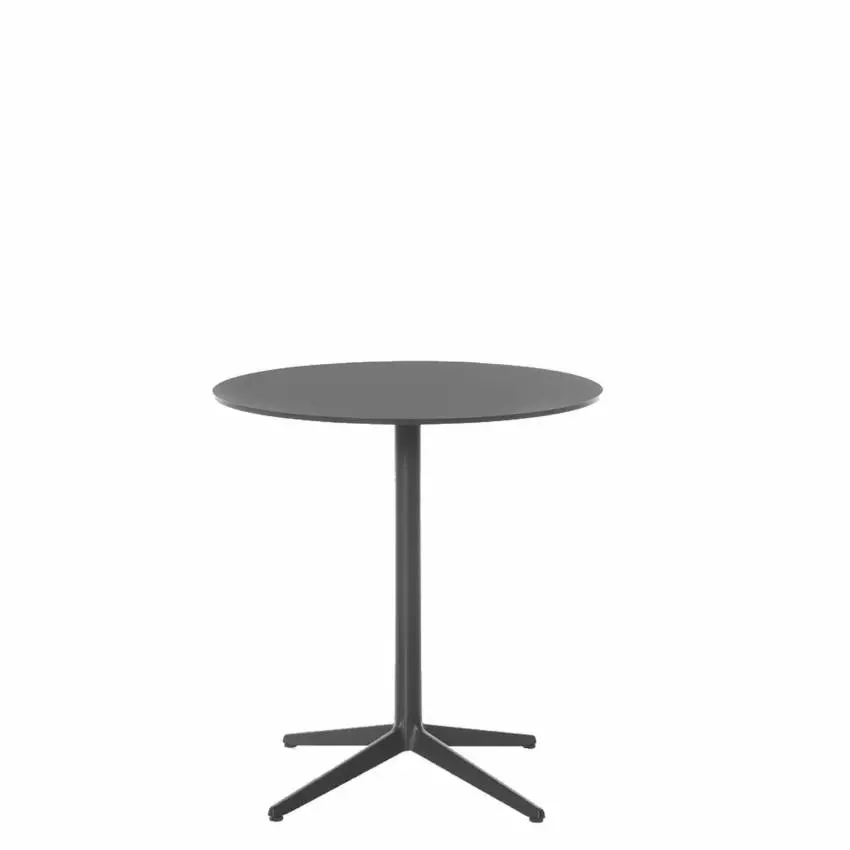 Table ronde MISTER X / Ø 60, 70 ou 80 cm / Fonte / Noir / Plank