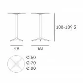 Dimension Table haute ronde MISTER X / Ø 60, 70 ou 80 cm / Fonte / Plank