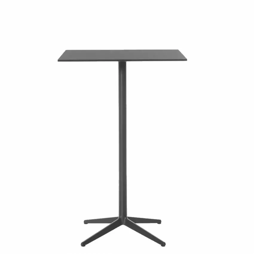 Table haute carrée MISTER X / L. 70 ou 80 cm / Fonte / Noir / Plank