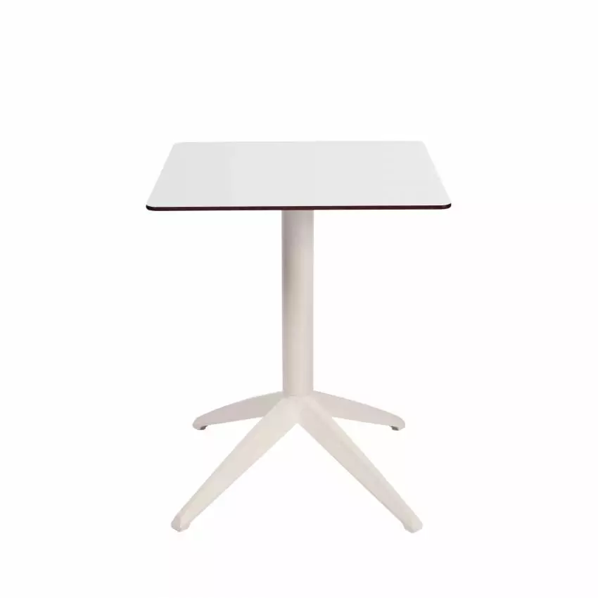 Table pliable outdoor QUATRO compact blanc pied blanc