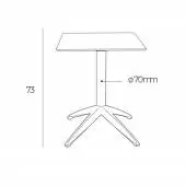 Dimension table pliable outdoor QUATRO compact blanc pied blanc