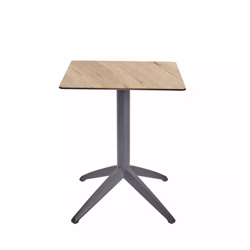 Table pliable extérieur QUATRO compact bois pied choco
