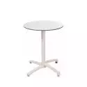 Table ronde pliable d'extérieur KISO / Compact blanc et pied blanc