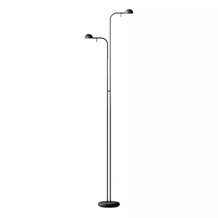Lampadaire à deux lampes en métal PIN / H. 143 cm / Noir / Vibia