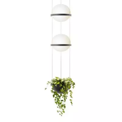 Suspension verticale PALMA / 2 Diffuseur + 1 Jardinière / Vibia