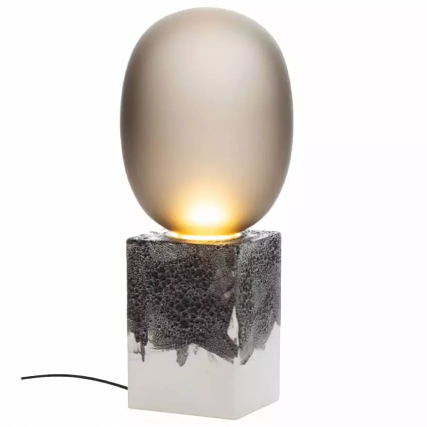 Lampe de table MAGMA ONE HIGH / Fumé - Base Blanc / Pulpo