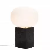Lampe à poser en verre MAGMA ONE LOW / Blanc - Base Noir / Pulpo