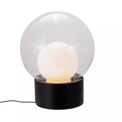 Lampe à poser BOULE / Verre Transparent - Blanc - Noir