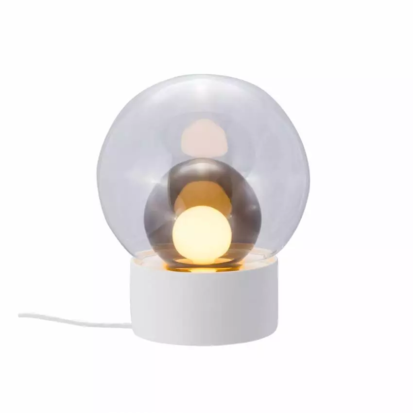 Lampe à poser BOULE SMALL / Transparent - Gris Fumé - Blanche