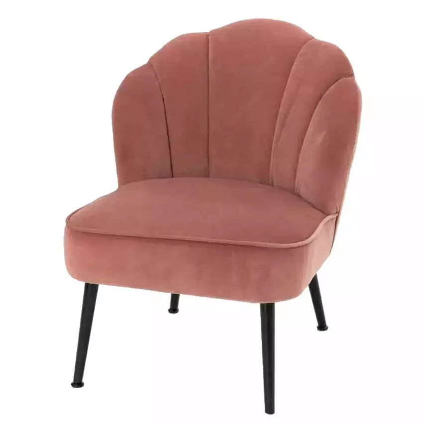 Fauteuil velours rose / FLORE / Mon petit fauteuil