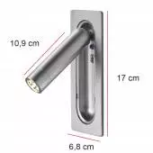 Dimension applique LEDTUBE / H. 17 cm / Aluminium