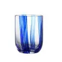 Verre à eau STRIPE GLASS / 39 cl / H. 10 x Ø 8 cm / Verre soufflé / Transparent et Bleu / Normann Copenhagen