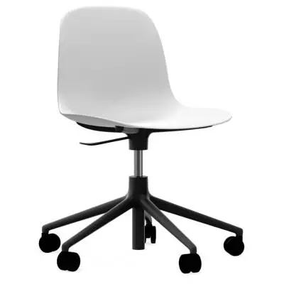 Chaise hauteur réglable FORM / Blanc / Piétement alu noir / Normann Copenhagen