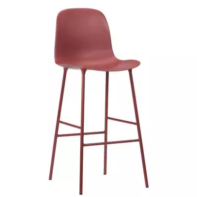Chaise de bar FORM / Rouge / 75 cm / Piétement métal / Normann Copenhagen