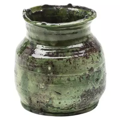 Vase POL / Ø 14 x H. 18 cm / Terre cuite / Vert / Gommaire