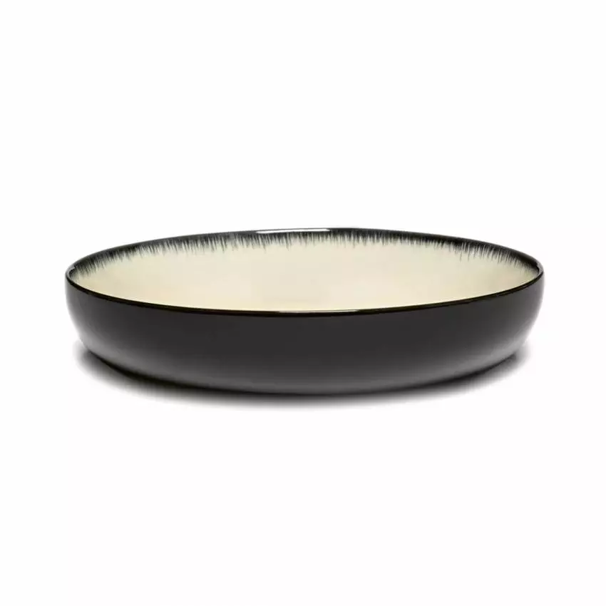 Assiette creuse DÉ / Porcelaine / Noir Int Blanc / Serax
