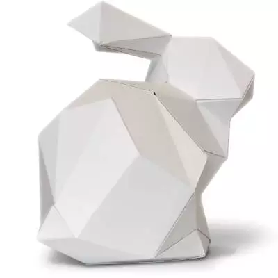 Lapin décoratif en 3D ROGER / Papier recyclé / Blanc / Agent Paper