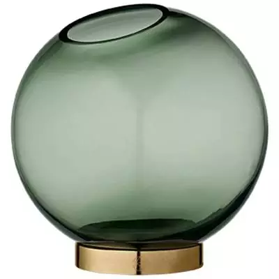 Vase GLOBE / ø 21 cm / Verre - Laiton / Vert / Transparent / AYTM