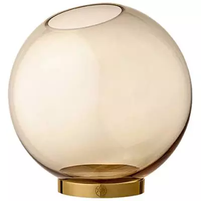 Vase GLOBE / 3 dimensions / Verre - Laiton / Jaune / Transparent / AYTM