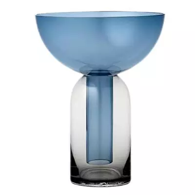 Vase TORUS / ø 15 cm / Verre / Bleu / AYTM