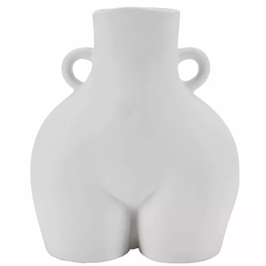 Vase Buste Femme / H. 19,8 cm / Ceramique / Blanc / Cosy Living