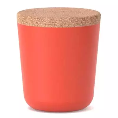 GUSTO BIOBU Grand bocal en bambou orange avec couvercle en liège - Ekobo