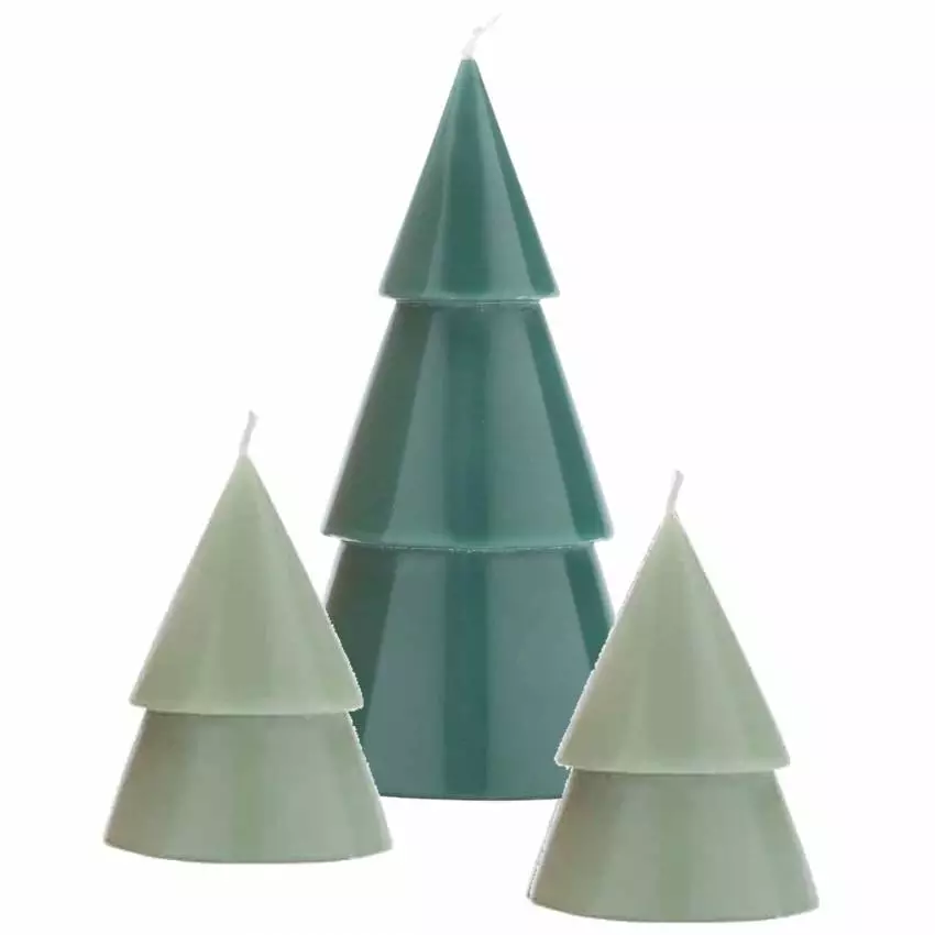 Lot de 3 bougies sapin de Noël XMAS TREE / Vert Forêt
