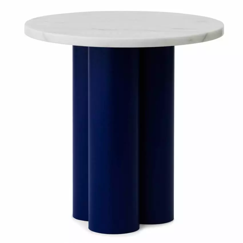 Table d'appoint DIT / Piétement Bleu / Plateau Marbre Blanc / Normann Copenhagen