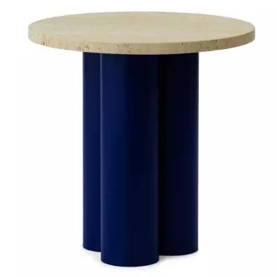 Table d'appoint DIT / Piétement Bleu / Plateau Travertin Clair / Normann Copenhagen