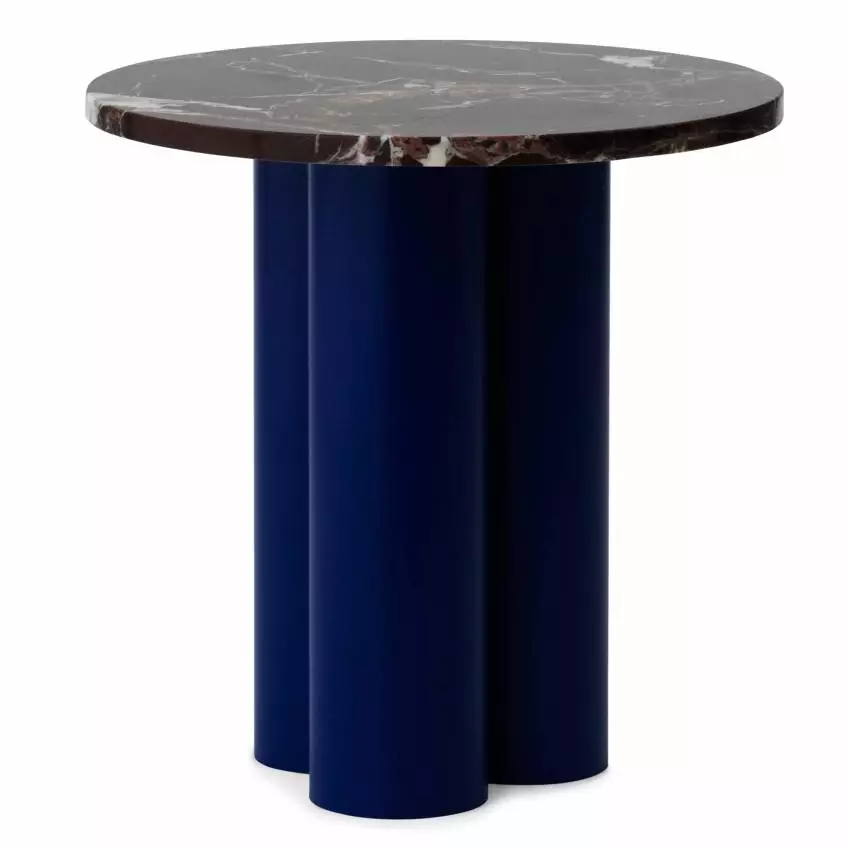 Table d'appoint DIT / Piétement Bleu / Plateau Marbre Rouge / Normann Copenhagen