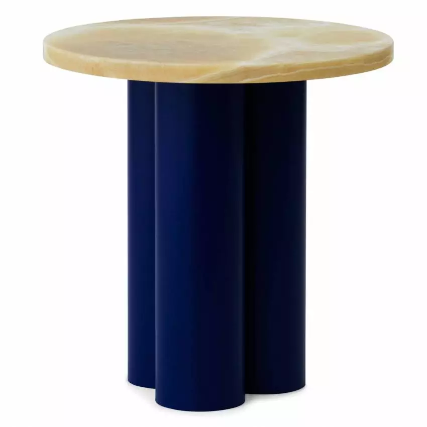 Table d'appoint DIT / Piétement Bleu / Plateau Onyx Jaune / Normann Copenhagen
