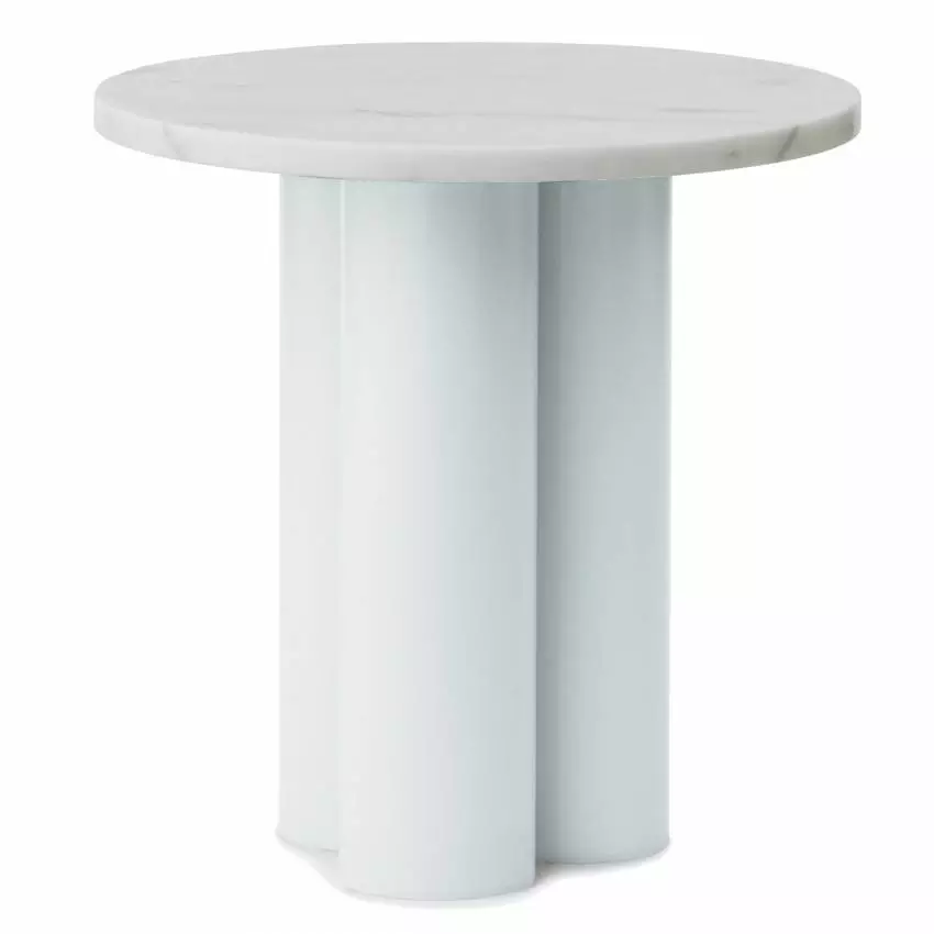 Table d'appoint DIT / Piétement Vert Clair / Plateau Marbre Blanc / Normann Copenhagen