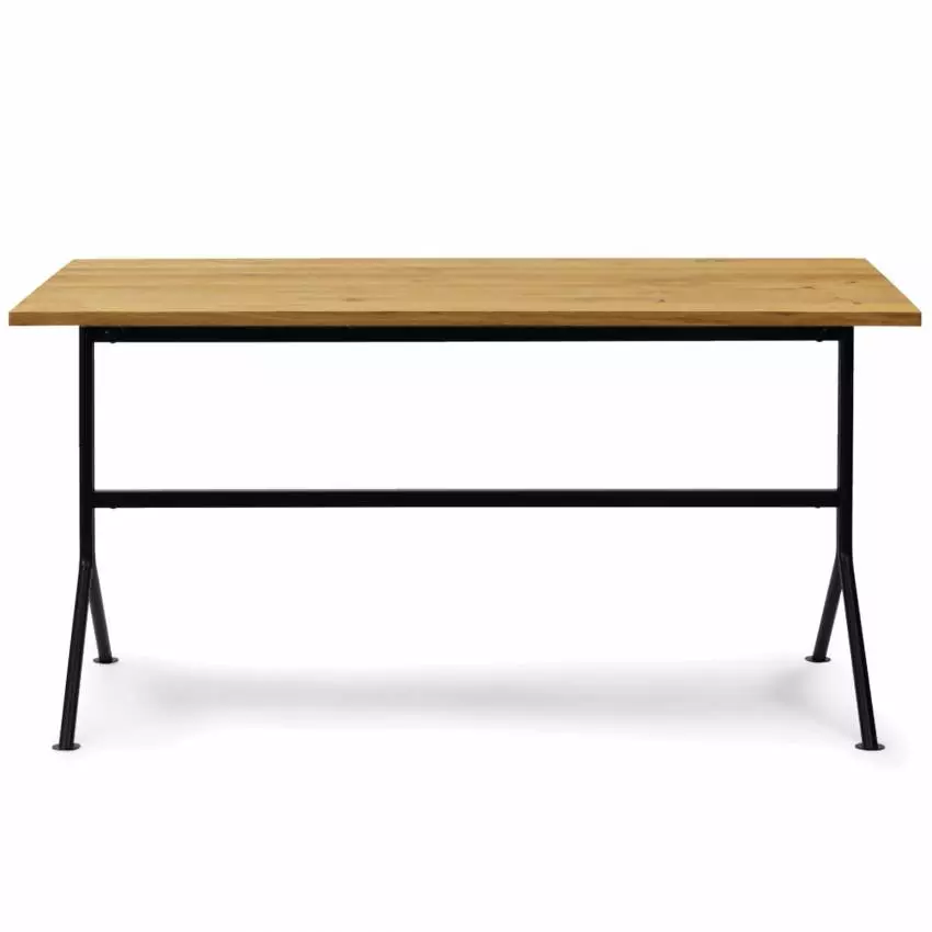 Table de bureau KIP / Piétement métal noir / Plateau en bois de chêne / Normann Copenhagen