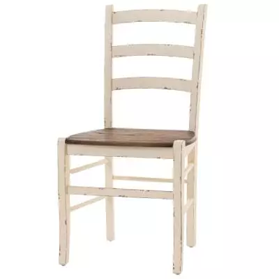 Chaise en bois BROCANTE / H assise 46,5 cm / Blanc Cassé