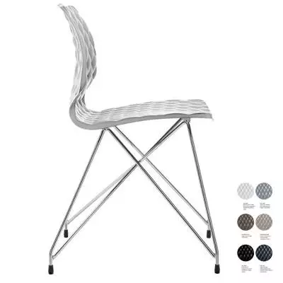 Chaise de salon UNI 553 / Blanc - Chrome / Et al.