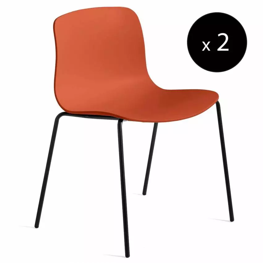 HAY / Chaise AAC16 orange - pieds noir