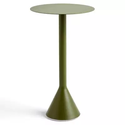 Table haute d'extérieur PALISSADE / Plateau rond Ø 60 cm / Olive