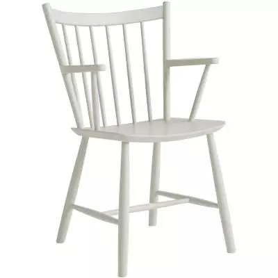 Chaise avec accoudoirs J42 / H. 87 cm / Hêtre / Blanc