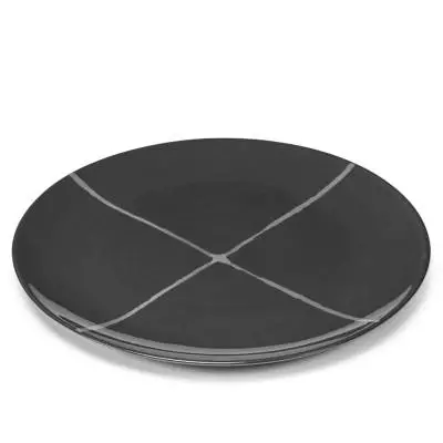 Assiette plate en porcelaine PACIFIC ZUMA / Ø 28 cm / Gris foncé / Sérax