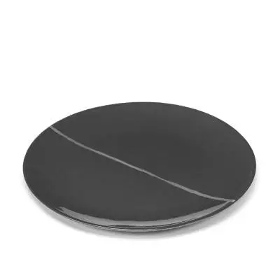 Assiette plate en porcelaine PACIFIC ZUMA / Ø 23 cm / Gris foncé / Sérax