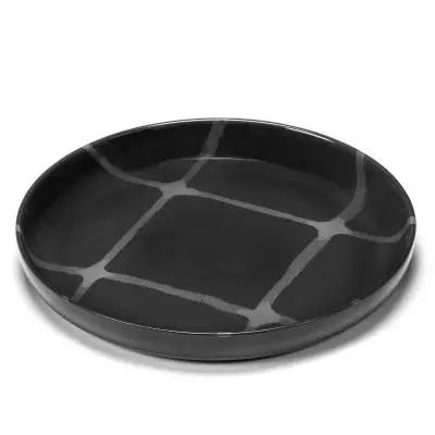 Assiette creuse en porcelaine PACIFIC ZUMA / Ø 25,5 cm / Gris foncé / Sérax