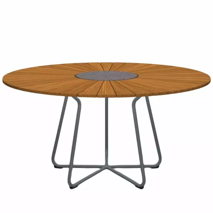 Table ronde de jardin CIRCLE / Ø 150 cm / Bambou / Gris / Houe