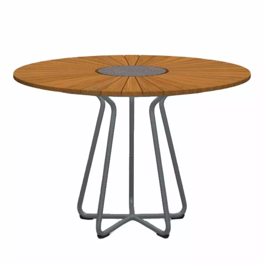 Table ronde de jardin CIRCLE / Ø 110 cm / Bambou / Gris / Houe