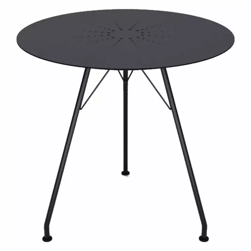 Table ronde de jardin CIRCUM / Ø 74 cm / Métal / Noir / Houe