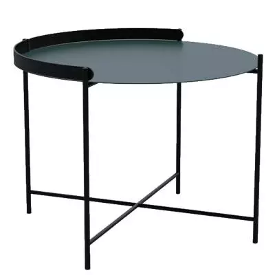 Table basse ronde EDGE / Ø 62 x H. 46 cm / Métal / Vert sapin / Houe
