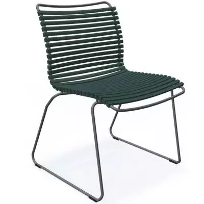 Chaise de jardin CLICK / H. assise 43,5 cm / Lamelles en Plastique / Vert Sapin / Houe