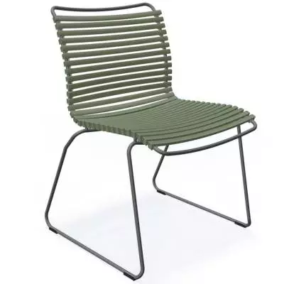 Chaise de jardin CLICK / H. assise 43,5 cm / Lamelles en Plastique / Vert Olive / Houe