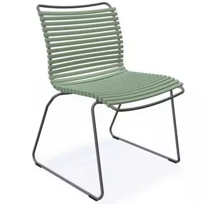 Chaise de jardin CLICK / H. assise 43,5 cm / Lamelles en Plastique / Vert Dusty / Houe