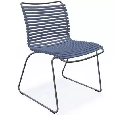 Chaise de jardin CLICK / H. assise 43,5 cm / Lamelles en Plastique / Bleu Pigeon / Houe